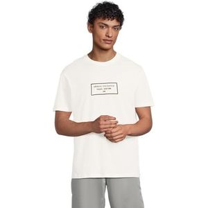 Armani Exchange Hauteurs urbaines pour homme, durables, logo brodé, coupe droite, blanc, S, Blanc cassé., S