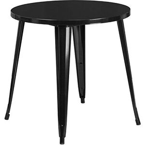 Flash Furniture CH-51090-29-BK-GG metalen tafel, rond, zwart, 30 inch