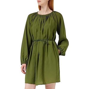 Tommy Hilfiger Korte jurk van getextureerde modal Nauwsluitende en uitlopende jurken voor dames, Zet groen