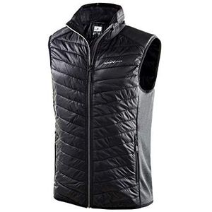 Black Crevice Hybride vest voor heren, sportvest voor heren in verschillende kleuren en maten, outdoorvest voor heren, isolerend en ademend vest voor heren met opstaande kraag, mouwloos vest, zwart.