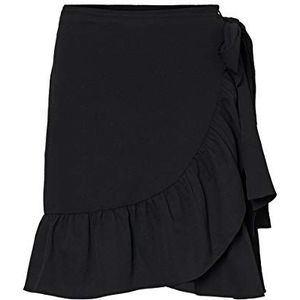 VERO MODA Cita Frill Hem Tie Wrap Mini-rok, Zwart, M, zwart.