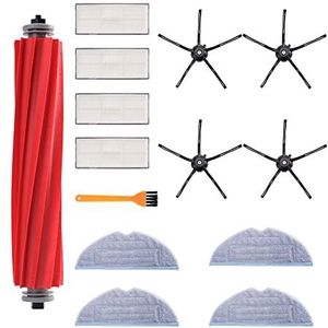 KEUTHON Accessoireset voor Roborock T8/Q7/G10S/G10SPRO/s7/t7s/t7s Plus, 1 roterende hoofdborstel, 4 doekjes, 4 filters, 4 zijborstels