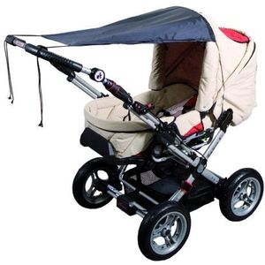 sunnybaby 11272 Universeel zonnezeil voor kinderwagen en sportwagen | zonwering | UV-bescherming UPF 50+ | verstelbaar | rolfunctie | kleur: zwart | kwaliteit: Made in Germany