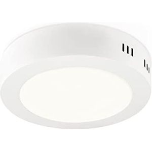 Home Sweet Home Moderne Ska LED-plafondlamp, rond, 17/17/3,6 cm, wit, metalen plafondlamp, geïntegreerde led, 12 W, 1200 lm, 3000 K, warmwit licht