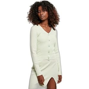 Urban Classics Dames Rib Knit Cardigan dames lichte jas gebreide jas verkrijgbaar in 5 kleuren maten XS-5XL, Munt