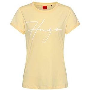 HUGO t-shirt dames, pastelgeel 744