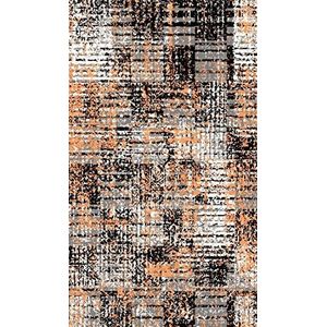 Homemania EXFAB94-60 x 100 cm, bedrukt tapijt met linnen voor woonkamer, slaapkamer, moderne print, kleurrijk polyester, katoen, 60 x 100 cm