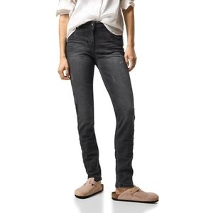 Cecil B377687 Dames Jeans Casual Fit, Donkergrijs gewassen