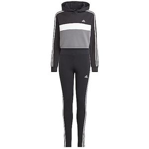 adidas, 3-Stripes Tiberio, Jumpsuit, Top: Zwart/Wit/Wit Bottom: Zwart/Wit, 7/8A, Meisje