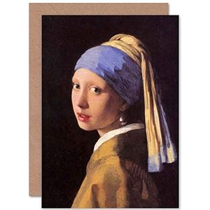 John Vermeer wenskaart voor meisjes met parel