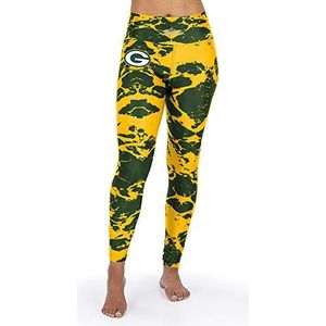 Zubaz NFL Lava Leggings Green Bay Packers voor dames, groen/goud, L, teamkleur