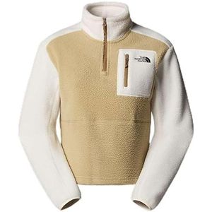 The North Face NF0A88433CG W YUMIORI 1/4 Zip Long Tricot Femme Kaki Stone/White Dune/Taille M