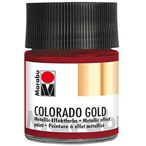 Marabu Colorado Gold 12640005732 metallic effect, 50 ml, metallic rood, 50 ml, op waterbasis, lichtecht, weerbestendig, sneldrogend, voor penseel en stippen op