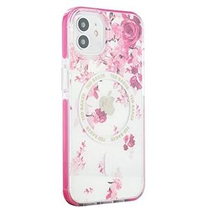 Ted Baker AZAMIA Beschermhoes voor iPhone 12/12 Pro, schokbestendig, transparant, verspreid, roze bumper, compatibel met MagSafe
