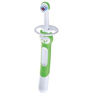 MAM Tandenborstel Training Brush C118 met lange en ergonomische handgreep met veiligheidsring, voor baby's vanaf 5 maanden, groen
