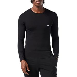 Emporio Armani Basic T-shirt van katoen, stretch, heren, zwart.