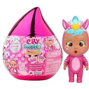 CRY BABIES MAGIC TEARS Huis Roze | Mini verzamelbare babypop met echte roze tranen en roze accessoires | speelgoed voor kinderen vanaf 3 jaar
