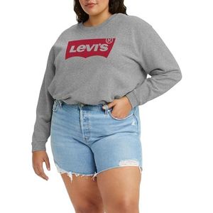 Levi's Pl Graphic Standard Crew Core BATW dames sweatshirt, Crew Core Batwing II Starstruck Heather Grey, XL (extra groot), Crew Core Batwing II Starstruck Heather Grey