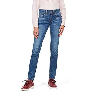 G-STAR RAW midge Damesjeans middelhoge taille, straight jeans, Indigoblauw, 27 W/28L