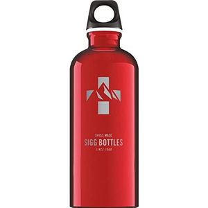 SIGG Mountain Red drinkfles (0,6 l), vrij van schadelijke stoffen en bijzonder lekvrije drinkfles, vederlichte drinkfles van aluminium