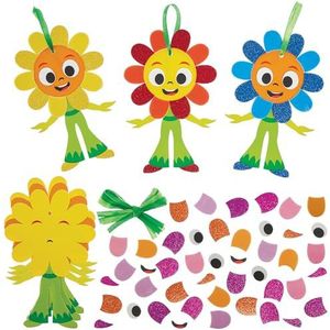 Baker Ross FN561 Kits de décoration Petal Pals Mix & Match - Lot de 6, kits de décoration en mousse pour les loisirs créatifs des enfants