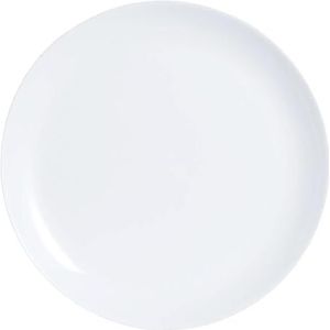 Luminarc Diwali Set van 6 platte borden, opaal, extra sterk, 25 cm, wit