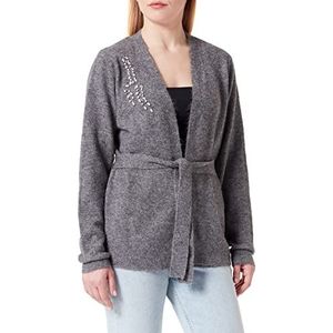 ICHI Dames cardigan, 200319/donkergrijs melange, S, 200319/donkergrijs melange