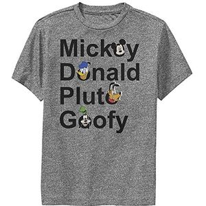 Disney Jongens T-shirt met korte mouwen, klassieke snit, grijs gemêleerd, XL, grijs.