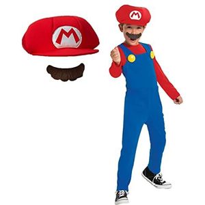 Disguise Nintendo Mario-kostuum voor kinderen, Super Mario-kostuum voor kinderen, Mario-kostuum voor kinderen, Mario-kostuum voor jongens, Mario-kostuum voor kinderen, maat M