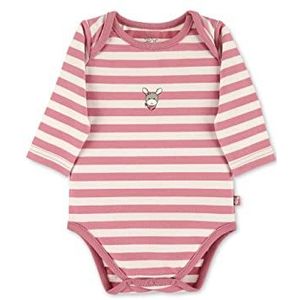 Sterntaler GOTS Baby meisjes body lange mouwen Emmi body gestreepte jersey met ezelprint roze 86, Roze