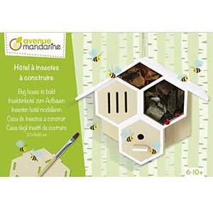 Avenue Mandarine - Creatieve insectenhotelbox om te bouwen - vanaf 6 jaar - creatieve knutselset, lijmen en schilderen - Hotel om te monteren + kwast, lijm en verf - CO173C