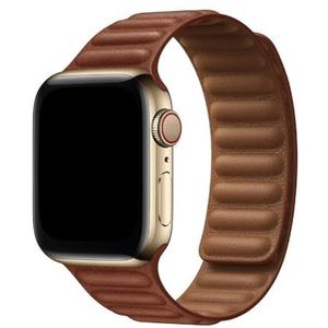 Friendly License - Band compatibel met Apple Watch 42-44-45 mm - schakeldesign - gemaakt van kunstleer - bruin - magnetische sluiting - Apple Watch armband