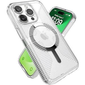 Speck Transparante beschermhoes voor iPhone 15 Pro, dun, ontworpen voor MagSafe, valbescherming, krasbestendig, vergeelt niet, 6,1 inch telefoonhoes - GemShell