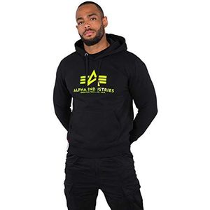 ALPHA INDUSTRIES basic hoodie voor heren, Zwart/Neon Geel