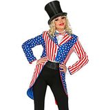 Widmann - Amerikaanse parade voor vrouwen, tuinuniform, sterren en strepen, Amerikaanse vlag, carnavalskostuum, themafeest