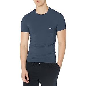 Emporio Armani Heren T-Shirt Soft Modal T-shirt, Marineblauw, XL, Navy Blauw