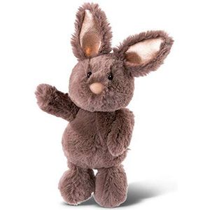 NICI 46334 Knuffeldier haas donkerbruin 20 cm - pluche dier voor meisjes, jongens en baby's - pluizig pluche dier om te spelen, te verzamelen en te knuffelen - knuffelig knuffeldier