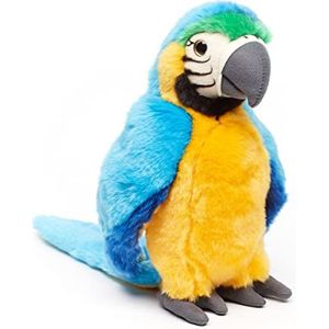 Uni-Toys - papegaai (blauw) - 24 cm (hoogte) - pluche vogel, arra - knuffelbeest