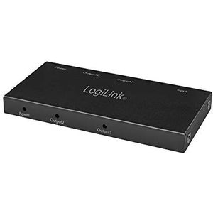 LogiLink CV0140 Ultra Slim HD 4K Pro Splitter 1x HDMI naar 2x HMDI uitgang met HDCP 2.2 zwart