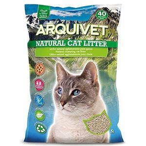 ARQUIVET Natural Cat Litter 5 l - Natuurlijk klonterend kattenbakvulling, 100% biologisch afbreekbaar, op basis van grenenhout, tot 40 dagen