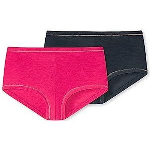 Schiesser 2 stuks microvezel shorts - slim fit ondergoed voor meisjes, Veelkleurig 1