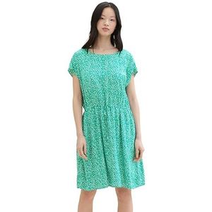 TOM TAILOR Denim Robe pour femme, 35326 - Vert - Imprimé minimal, XS