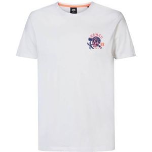 PETROL INDUSTRIES Ss Classic Print T-shirt voor heren, gebreid, Briljant wit