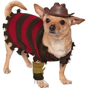 Rubie's Officieel kostuum Rubie s A Nightmare on Elm Street Freddy Krueger voor honden, maat S, meerkleurig