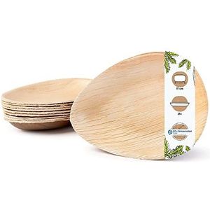 GREENBOX Palmware - premium palmblad servies I 25 soepborden van palmblad 17 cm I biologisch afbreekbaar wegwerpservies wegwerpservies