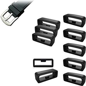 8 stuks Garmin horlogebandjes, bandlussen, 22 mm, zwart, gesp, voor horlogeband, siliconen ringsluiting, compatibel met Garmin Fenix5, Garmin Forerunner 945, 935, 235, 735XT