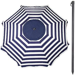 Aktive 62112 parasol, 240 cm, UV-bescherming, dubbel dak strand, wit en blauw gestreept