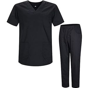 MISEMIYA - MAISON ET PANTALON SANITAIRES UNISEX UNIFORMES SANITAIRES MÉDICAUX ENSEMBLES SANITAIRES 8178, Noir, 5XL