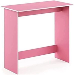 Furinno Simplistic Computerbureau bureau van hout, roze/wit, 39,4 x 80 x 75,7 cm