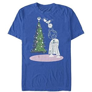 Star Wars Droid Tree Organic, Bright Blue, Unisex T-shirt met korte mouwen, L, Helder blauw